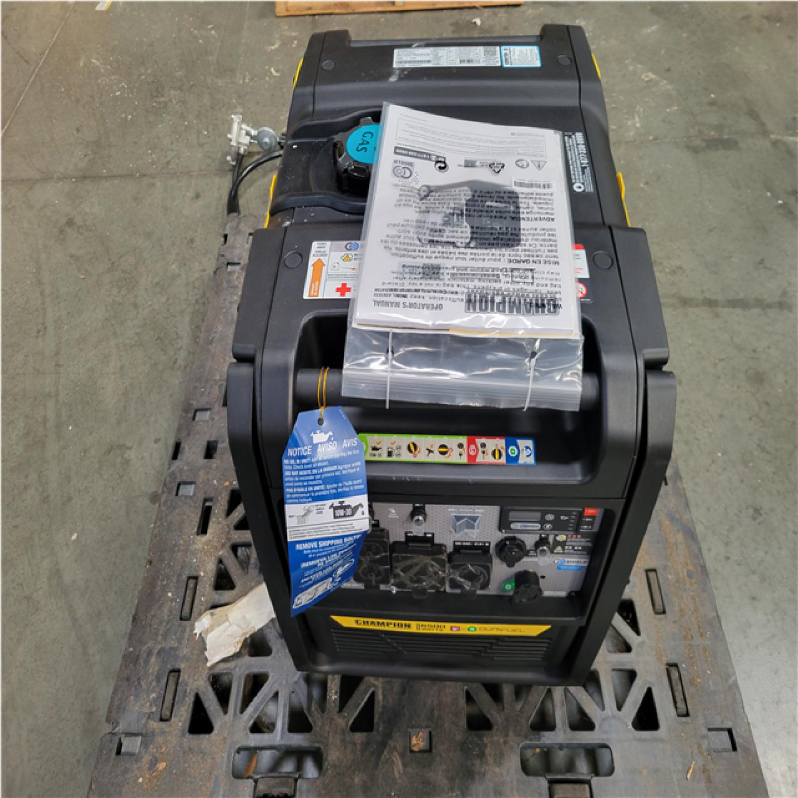 CALIFORNIA AS-IS CHAMPION 6 500/5 250-WATT RECOIL START  GAS PROPANE DUAL FUEL INVERTER PORTABLE GENERATOR