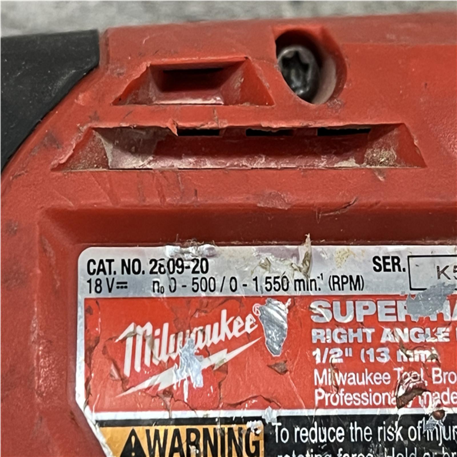 AS-IS Milwaukee FUEL 18V Lithium-Ion Brushless Cordless GEN 2 SUPER HAWG 1/2 in. Right Angle Drill (Tool-Only)