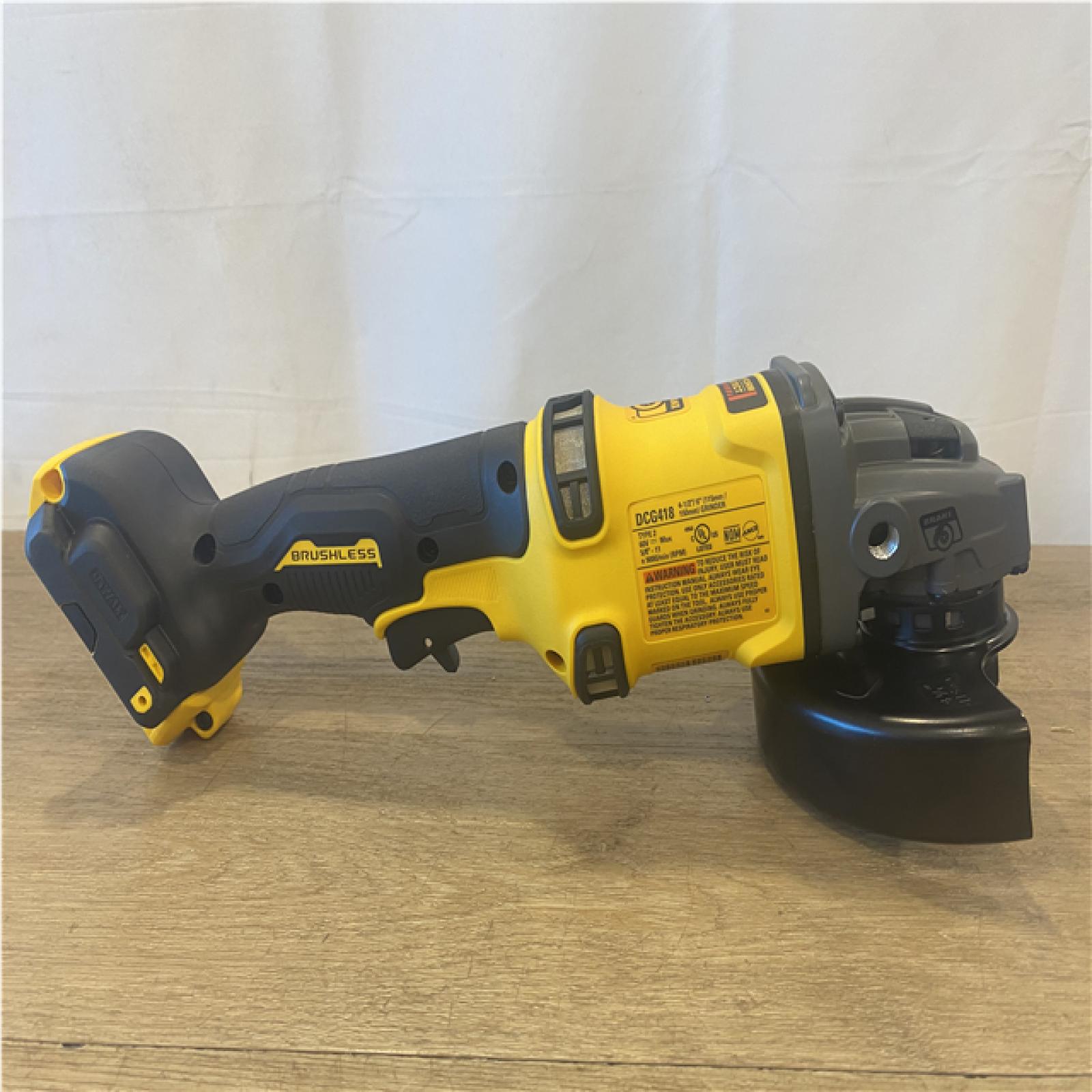 as-is DEWALT FLEXVOLT 60V MAX Cordless Brushless 4.5 in. to 6 in. Small Angle Grinder with Kickback Brake (Tool Only)