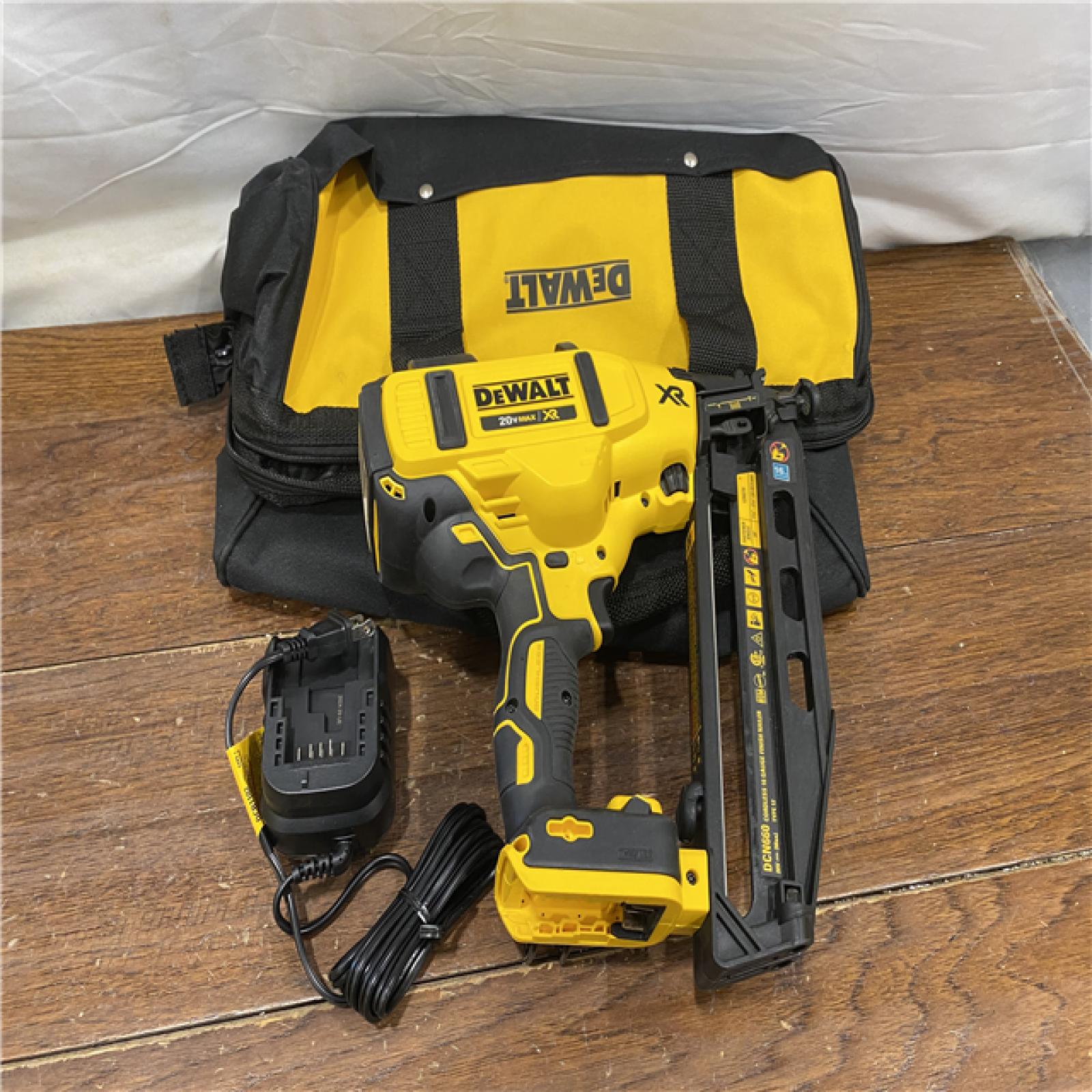 AS-IS DEWALT  Cordless 20V MAX XR Angled Finish Nailer (Tool Only)