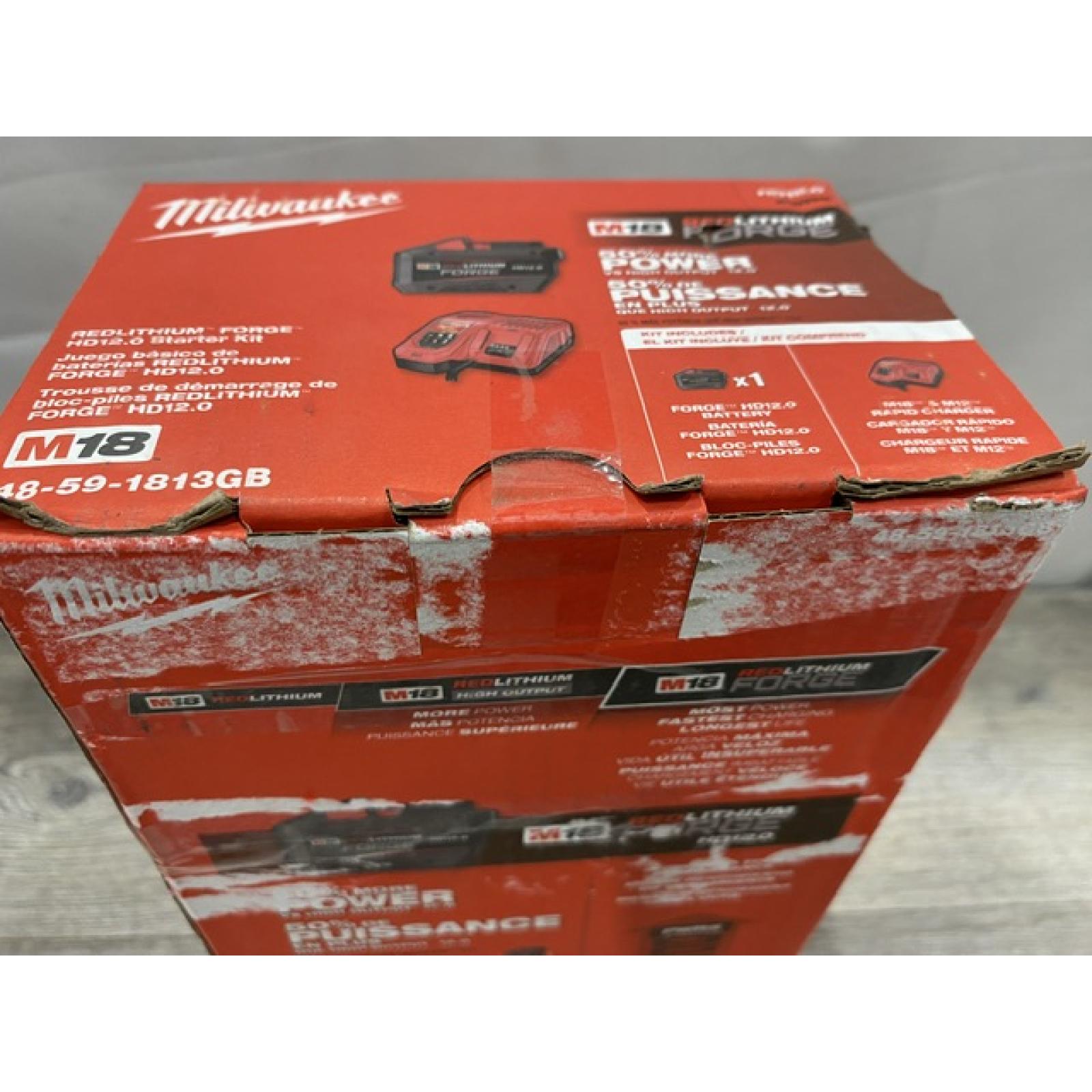 NEW - Milwaukee 18-Volt Lithium-Ion REDLITHIUM FORGE Starter Kit with 12. 0Ah Battery and Charger