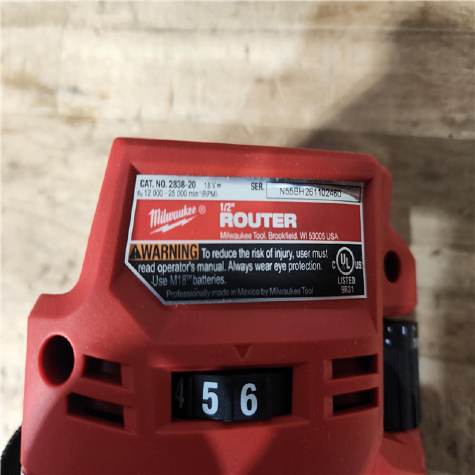 HOUSTON LOCATION - AS - IS Milwaukee FUEL 18V Lithium-Ion Cordless Brushless 1/2 in. Router (Tool-Only)