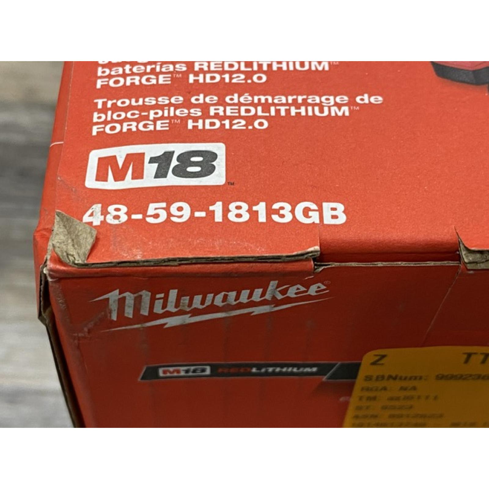 NEW - Milwaukee 18-Volt Lithium-Ion REDLITHIUM FORGE Starter Kit with 12. 0Ah Battery and Charger