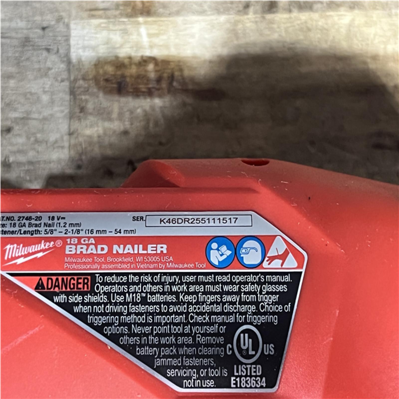 Houston Location AS-IS Milwaukee FUEL Brad Nailer