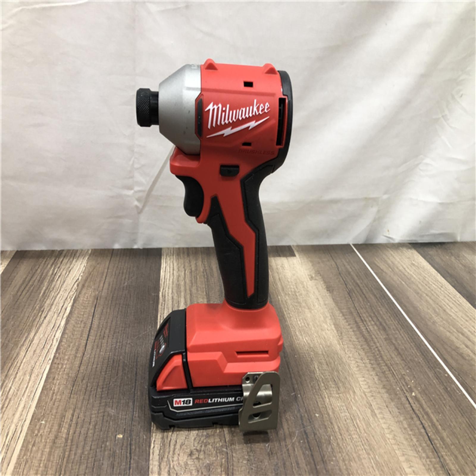 AS-IS Milwaukee 18V Lithium-Ion Brushless Cordless 1/4 in. Impact Driver Kit