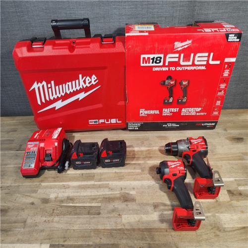 HOUSTON LOCATION - AS-IS (APPEARS LIKE NEW) MILWAUKEE FUEL 18V Lithium-Ion Brushless Cordless Hammer Drill and Impact Driver Combo Kit (2-Tool) with 2 Batteries