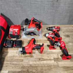 HOUSTON LOCATION - AS-IS (APPEARS LIKE NEW) Milwaukee M18 18V Lithium-Ion Cordless 5 Tool Combo Kit