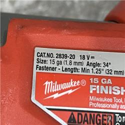 AS-IS Milwaukee FUEL 18V Lithium-Ion Brushless Cordless Gen II 15-Gauge Angled Nailer (Tool-Only)