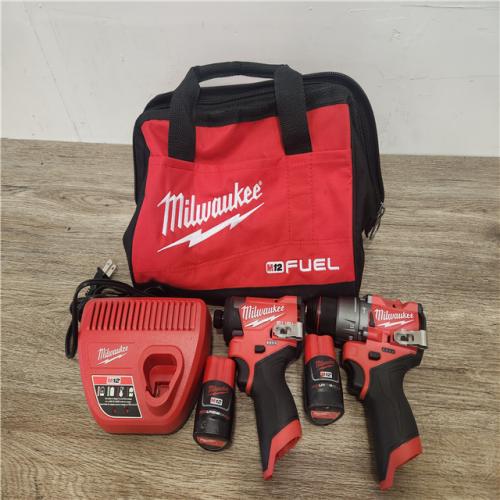 Phoenix Location NEW Milwaukee M12 FUEL 12-Volt Lithium-Ion Brushless Cordless Hammer Drill and Impact Driver Combo Kit w/2 Batteries and Bag (2-Tool)
