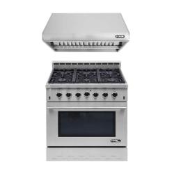 Phoenix Location NEW NXR Entree Bundle 36 in. 5.5 cu. ft. Pro-Style Gas Range with Convection Oven and Range Hood in Stainless Steel and Black (SEALED)