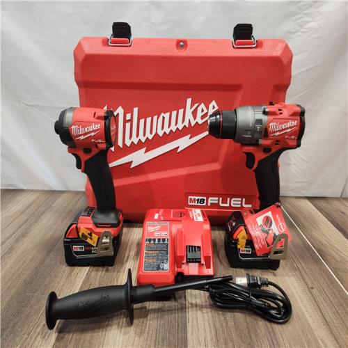 AS-IS- MILWAUKEE FUEL 18V Lithium-Ion Brushless Cordless Hammer Drill and Impact Driver Combo Kit