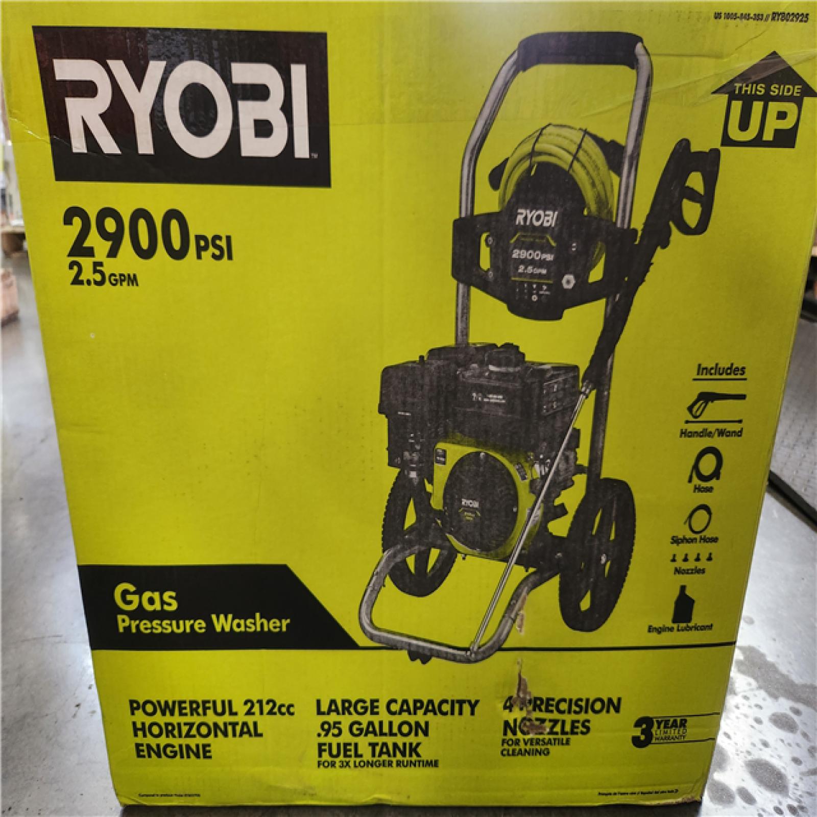 Phoenix AS-IS RYOBI 2900 PSI 2.5 GPM Cold Water Gas Pressure Washer with 212cc Engine