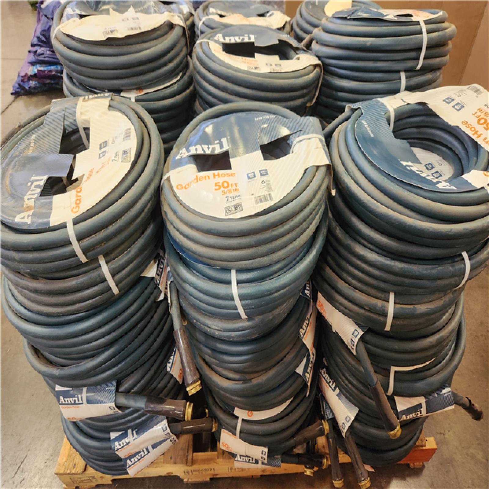 Phoenix NEW Anvil 5/8 in. Dia x 50 ft. Standard Duty Green Garden Hose Pallet 83-Hoses (Retail Value: $30 Each)
