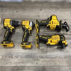 AS-IS DEWALT ATOMIC 20-Volt Lithium-Ion Cordless Brushless (4-Tool) Combo Kit