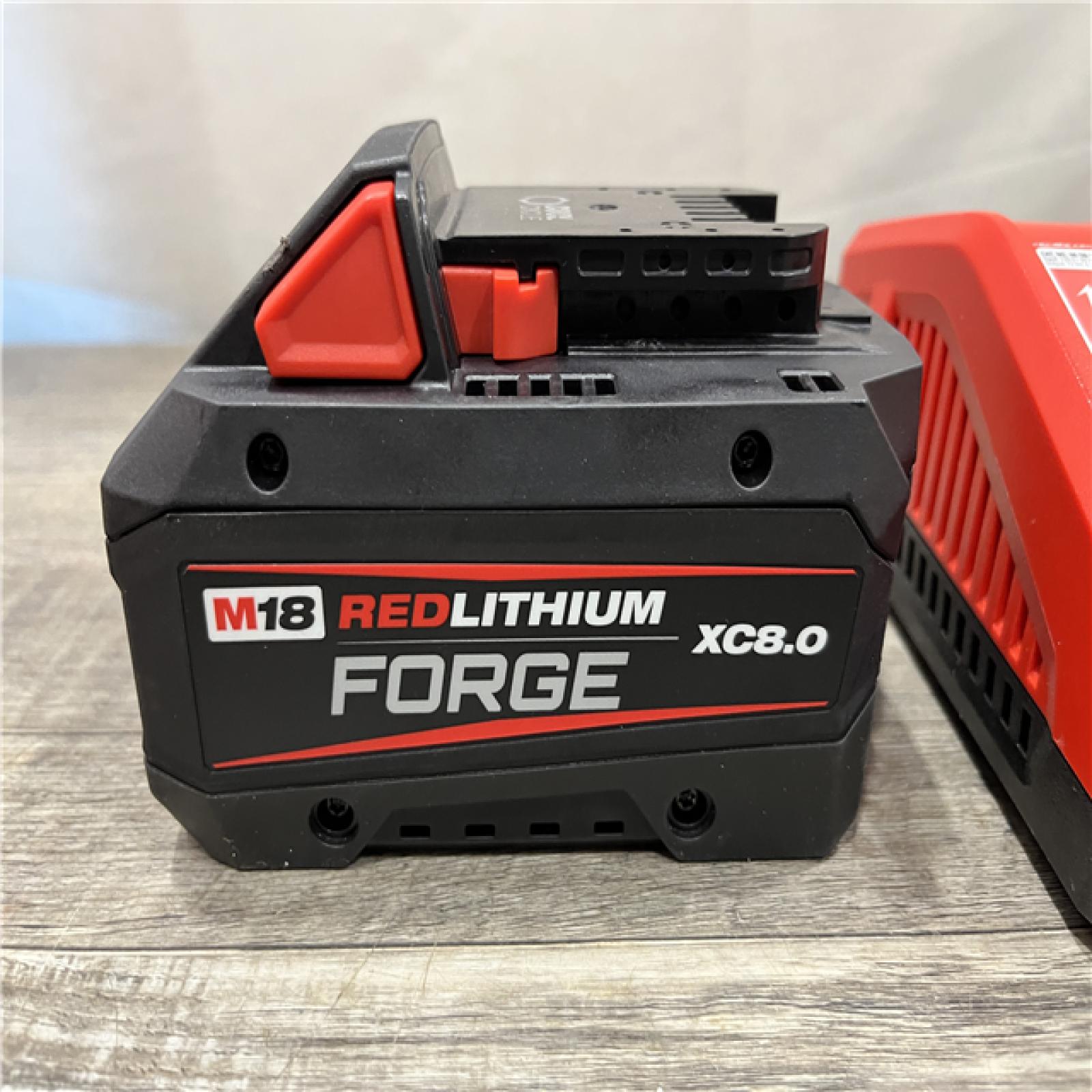AS-IS Milwaukee 18-Volt Lithium-Ion REDLITHIUM FORGE Starter Kit with 8.0Ah Battery and Rapid Charger
