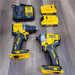 AS-IS DEWALT ATOMIC 20-Volt MAX Lithium-Ion Cordless Combo Kit (2-Tool) with (2) 2.0Ah Batteries, Charger and Bag