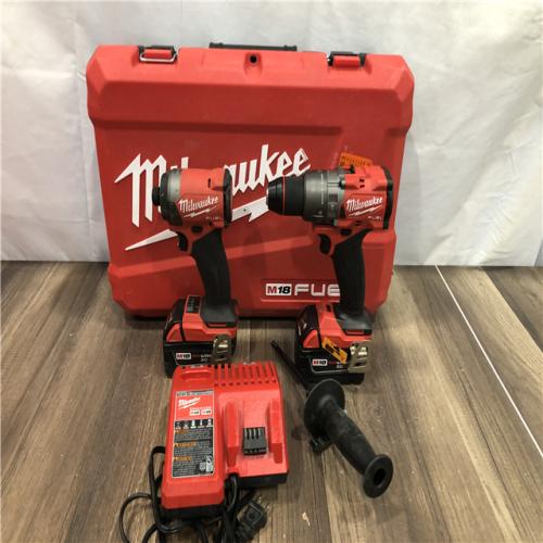 AS-IS Milwaukee FUEL 18V Lithium-Ion Brushless Cordless Hammer Drill and Impact Driver Combo Kit