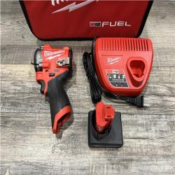 AS-IS Milwaukee FUEL 12V Li-Ion Brushless Cordless Stubby 3/8 in. Impact Wrench Kit