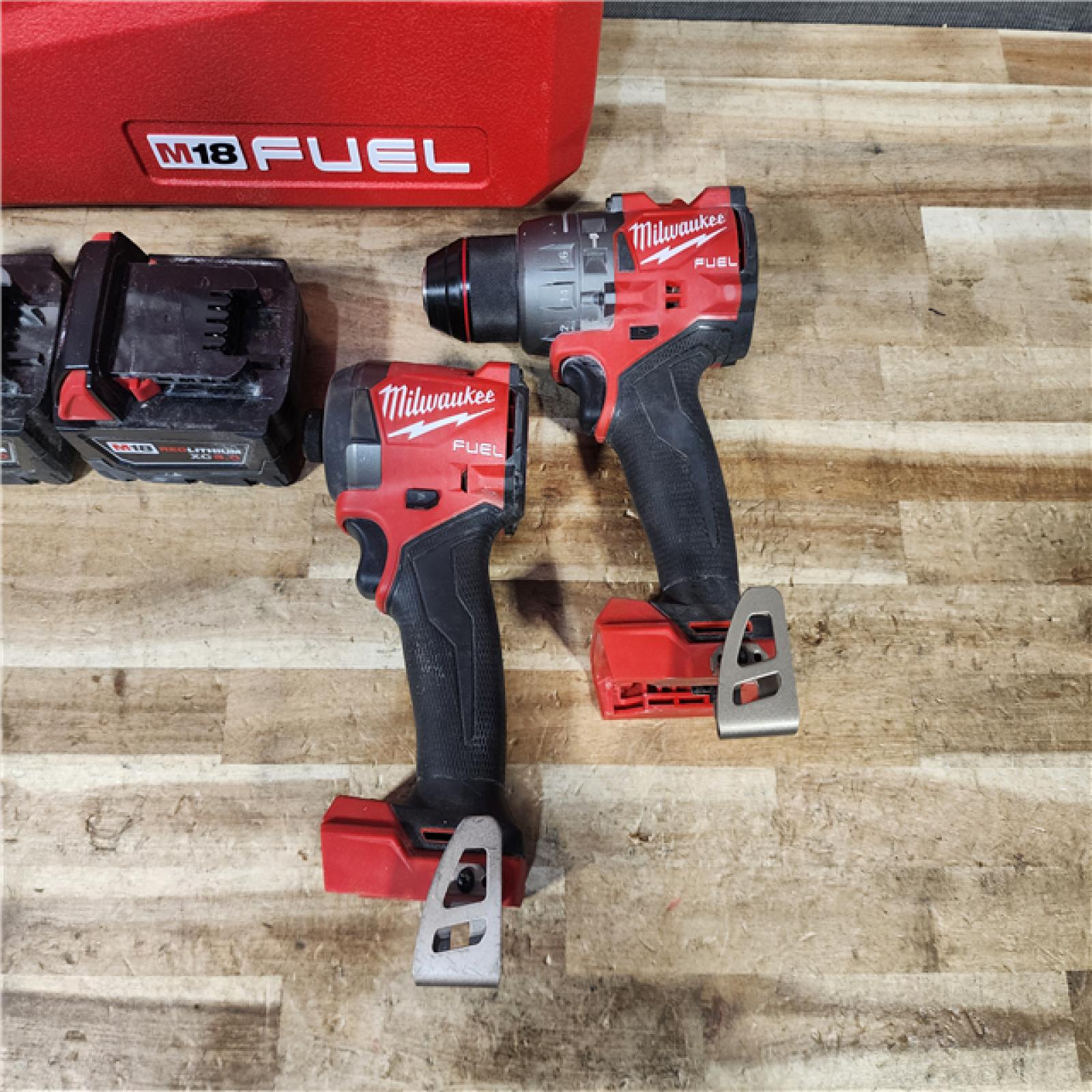 HOUSTON LOCATION - AS - IS Milwaukee FUEL 18V Lithium-Ion Brushless Cordless Hammer Drill and Impact Driver Combo Kit