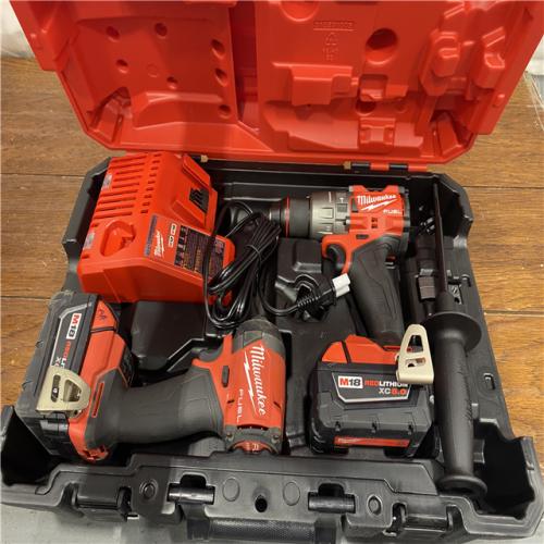 AS-IS MILWAUKEE M18 FUEL 18V Lithium-Ion Brushless Cordless Hammer Drill and Impact Driver Combo Kit (2-Tool) with 2 Batteries