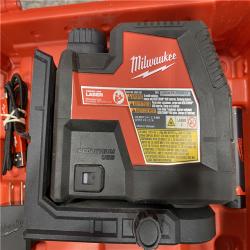 AS-IS Milwaukee 100 ft. REDLITHIUM Lithium-Ion USB Green Rechargeable Cross Line Laser Level with Charger