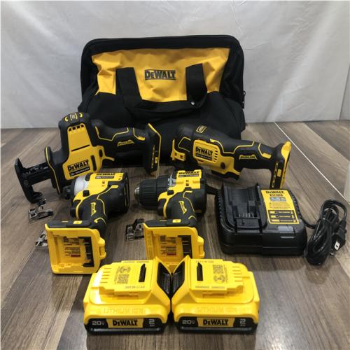 AS-IS DEWALT ATOMIC 20-Volt Lithium-Ion Cordless Brushless (4-Tool) Combo Kit
