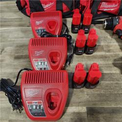 HOUSTON LOCATION - AS-IS MILWAUKEE 6 TOOL COMBO KIT W/ (6) BATTERY & (3) CHARGER