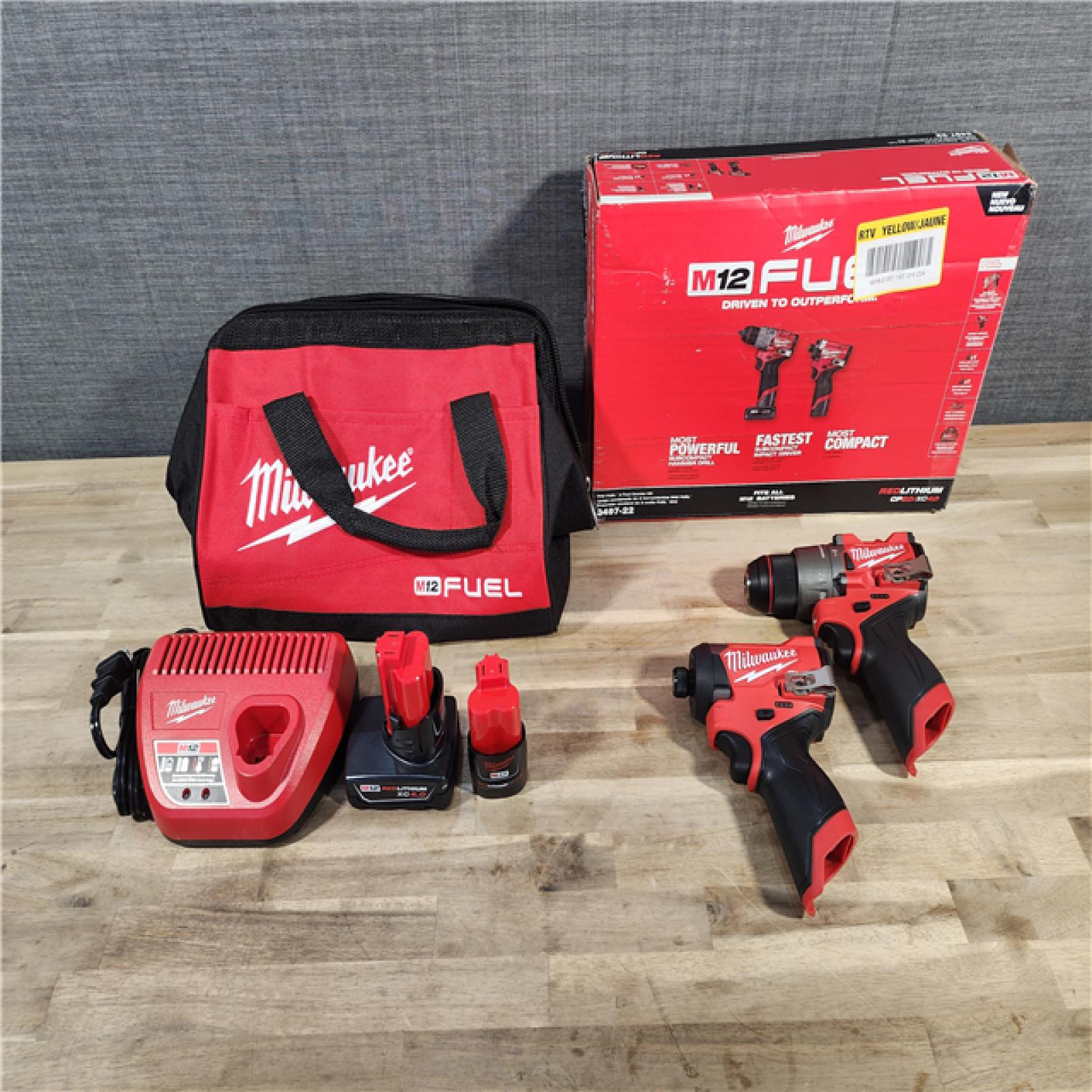 HOUSTON LOCATION - AS-IS (APPEARS LIKE NEW) Milwaukee 3497-22 12V Brushless Hammer Drill and Impact Driver Combo Kit