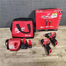 HOUSTON LOCATION - AS-IS (APPEARS LIKE NEW) Milwaukee 3497-22 12V Brushless Hammer Drill and Impact Driver Combo Kit