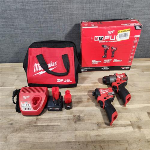 HOUSTON LOCATION - AS-IS (APPEARS LIKE NEW) Milwaukee 3497-22 12V Brushless Hammer Drill and Impact Driver Combo Kit