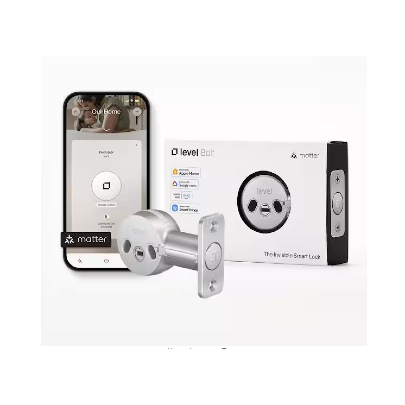 NEW! - Level Bolt (Matter)-Make Your Deadbolt Smart Keep Your Keys  Matter-Over-Thread  Works with Apple  Alexa  Google  Smart Things
