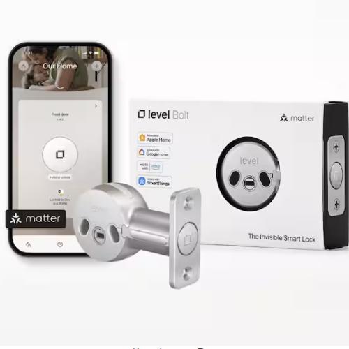 NEW! - Level Bolt (Matter)-Make Your Deadbolt Smart Keep Your Keys  Matter-Over-Thread  Works with Apple  Alexa  Google  Smart Things