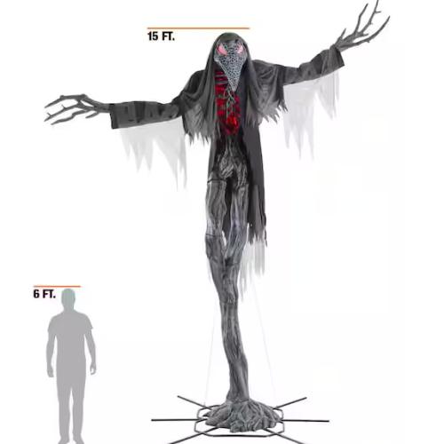 DALLAS LOCATION - Home Accents Holiday 15 ft. Grave & Bones Giant-Sized Animated LED Gally-Crow