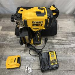 AS-IS DEWALT 20V MAX Lithium-Ion 15-Degree Electric Cordless Roofing Nailer Kit