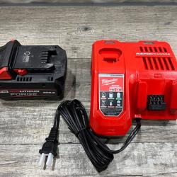 AS-IS Milwaukee 18-Volt Lithium-Ion REDLITHIUM FORGE Starter Kit with 8.0Ah Battery and Rapid Charger