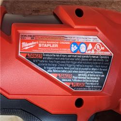 HOUSTON LOCATION - AS-IS (APPEARS LIKE NEW) Milwaukee FUEL 18-Volt Lithium-Ion Brushless Cordless 18-Gauge 1/4 in. Narrow Crown Stapler (Tool-Only)