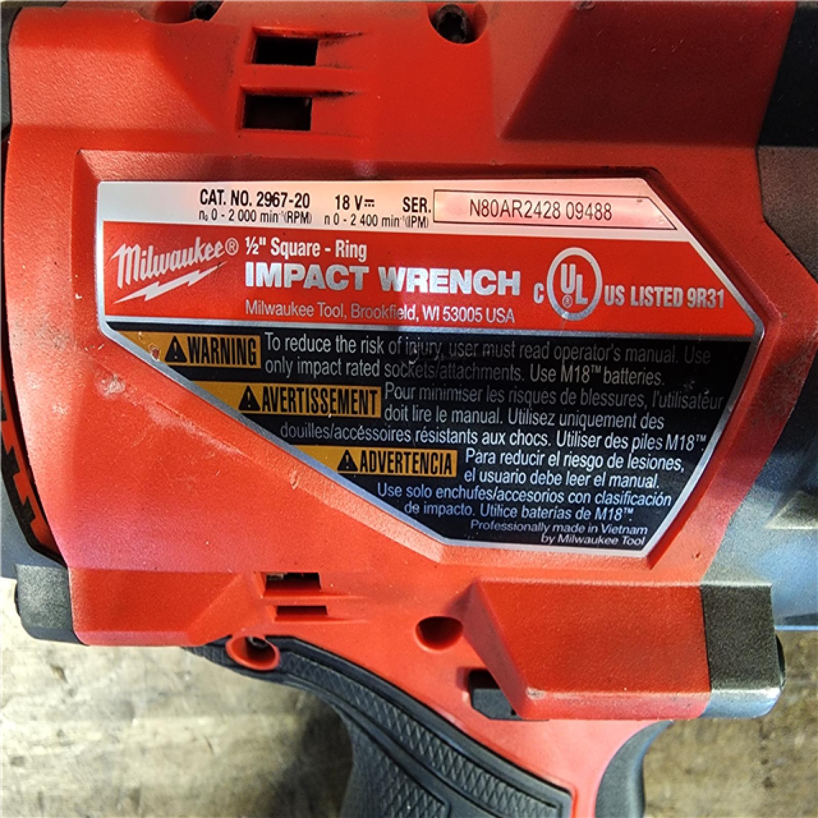 HOUSTON LOCATION - AS-IS Milwaukee M18 FUEL 18V Lithium-Ion Brushless Cordless 1/2 in. Impact Wrench with Friction Ring (Tool-Only)