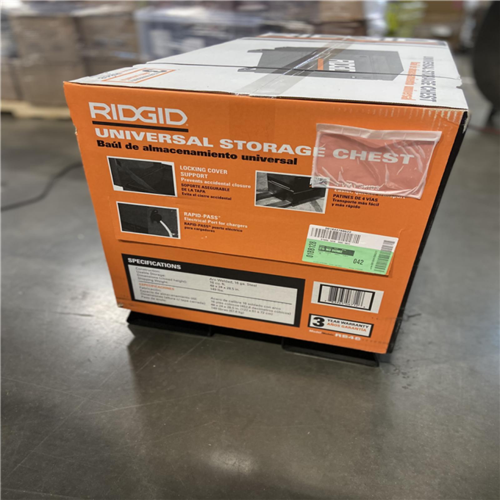 DALLAS LOCATION - RIDGID 48 in. W x 24 in. D x 28.5 in. H Universal Storage Chest