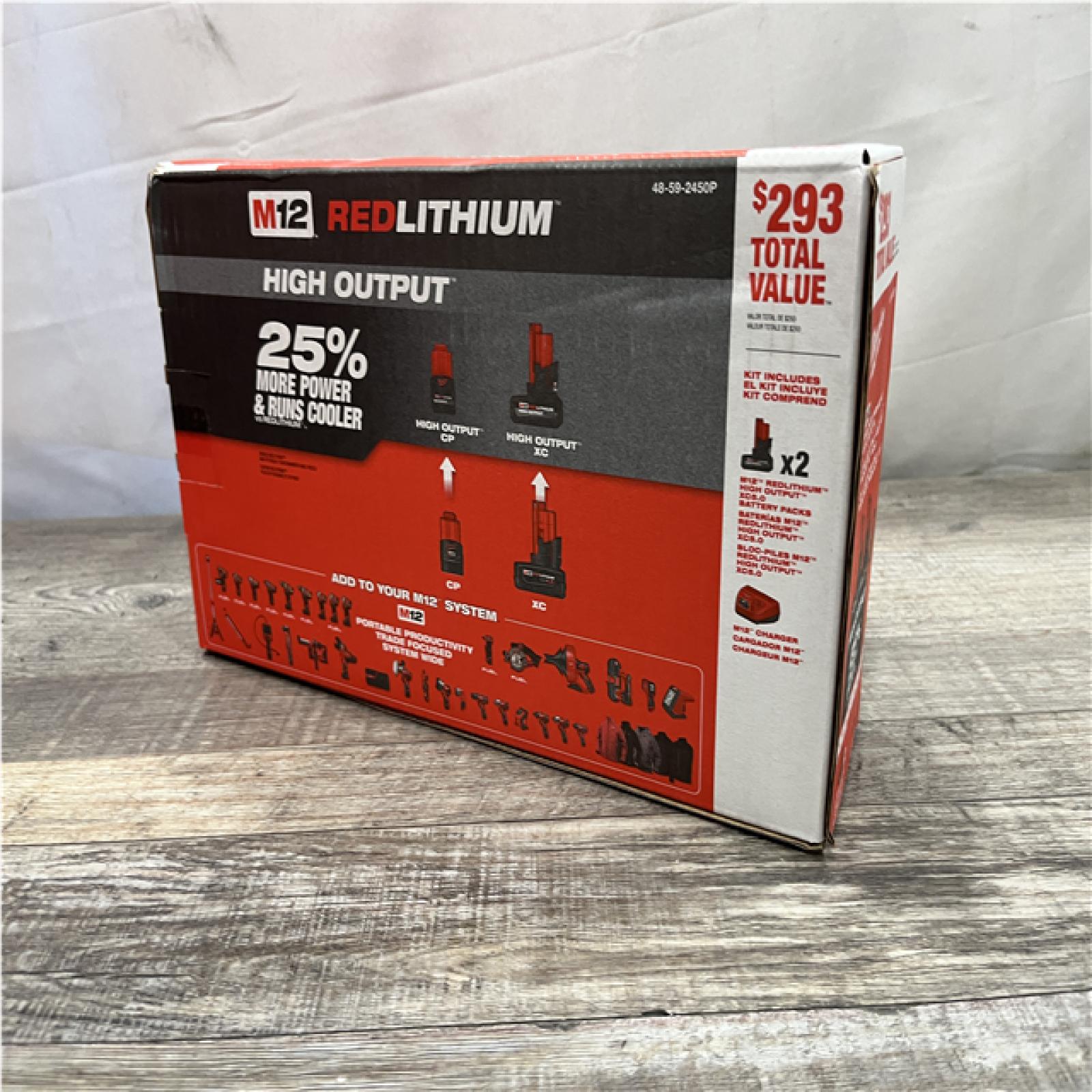 NEW - Milwaukee 12V Lithium-Ion XC High Output 5.0 Ah Battery Pack (2-Pack) Starter Kit with Charger
