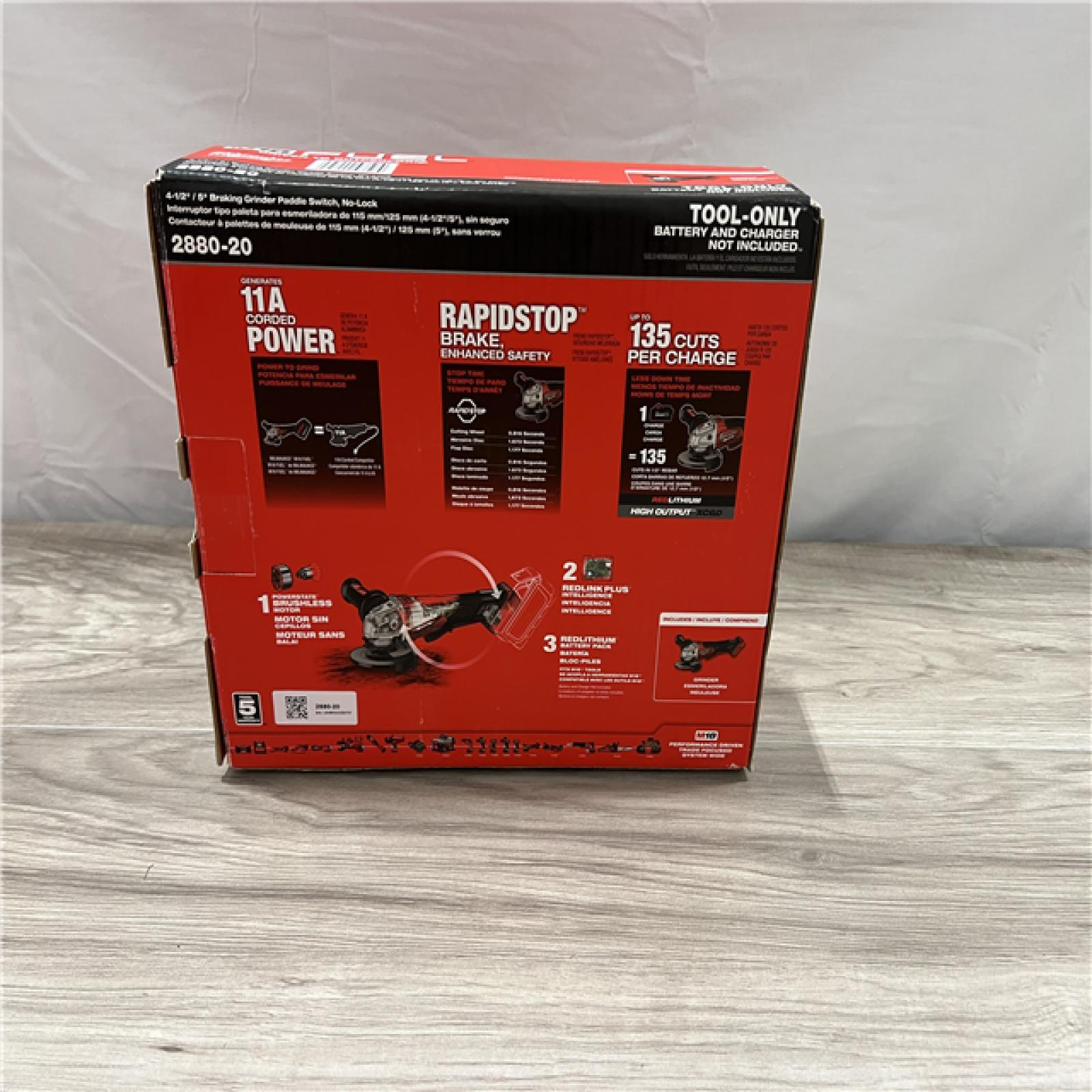 NEW Milwaukee FUEL 18V Lithium-Ion Brushless Cordless 4-1/2 in./5 in. Grinder w/Paddle Switch (Tool-Only)