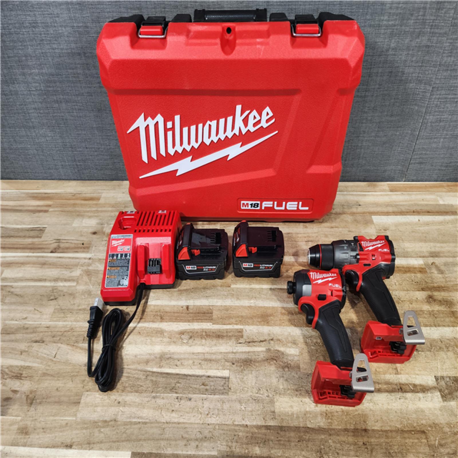 HOUSTON LOCATION - AS - IS Milwaukee FUEL 18V Lithium-Ion Brushless Cordless Hammer Drill and Impact Driver Combo Kit
