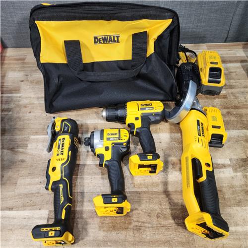 Houston Location AS-IS DEWALT Drills QTY/2 and Oscillating Multi Tool and Angle Grinder and Batteries QTY/2 with Charger