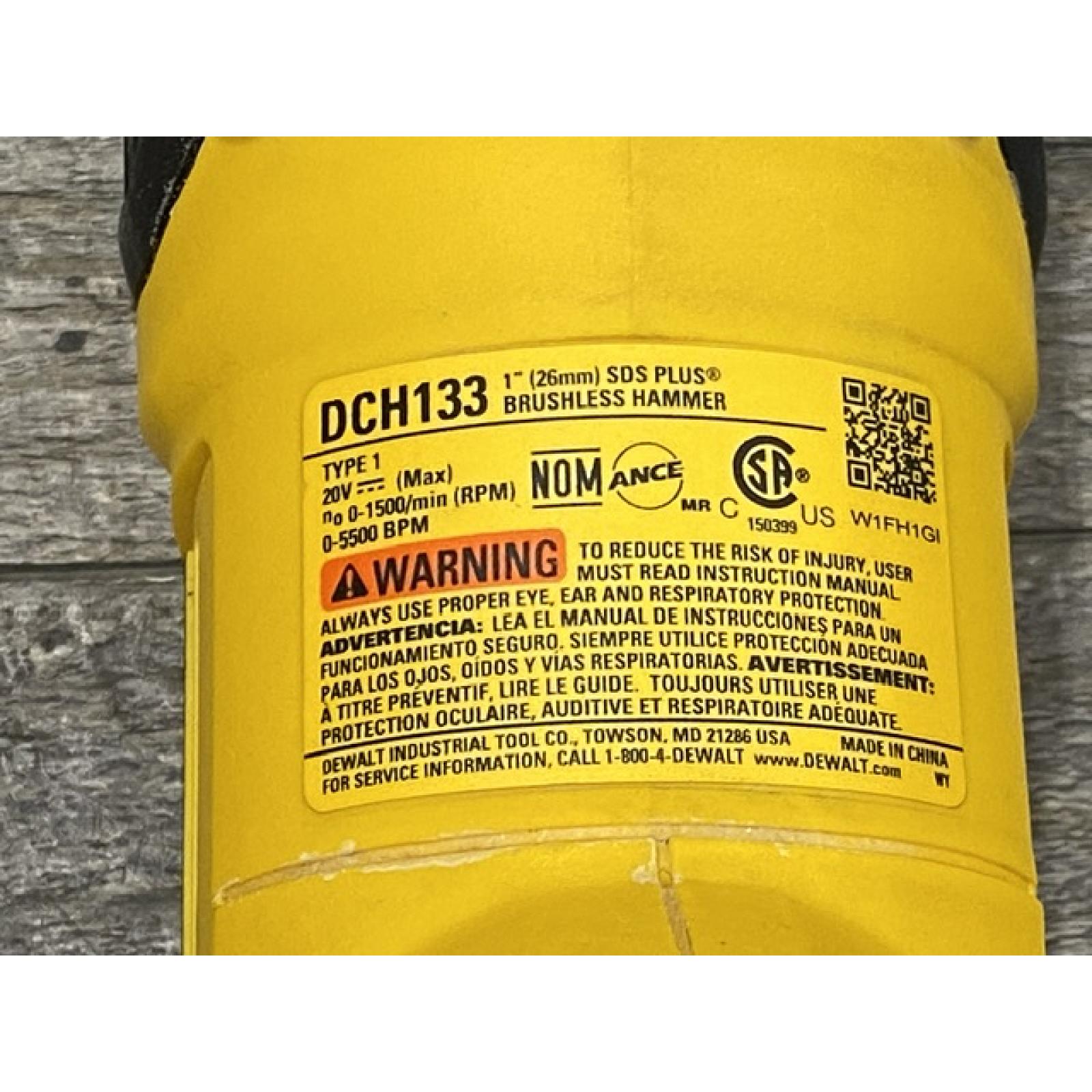 AS-IS DEWALT 20V MAX Cordless Brushless 1 in. SDS Plus D-Handle Concrete and Masonry Rotary Hammer (Tool Only)