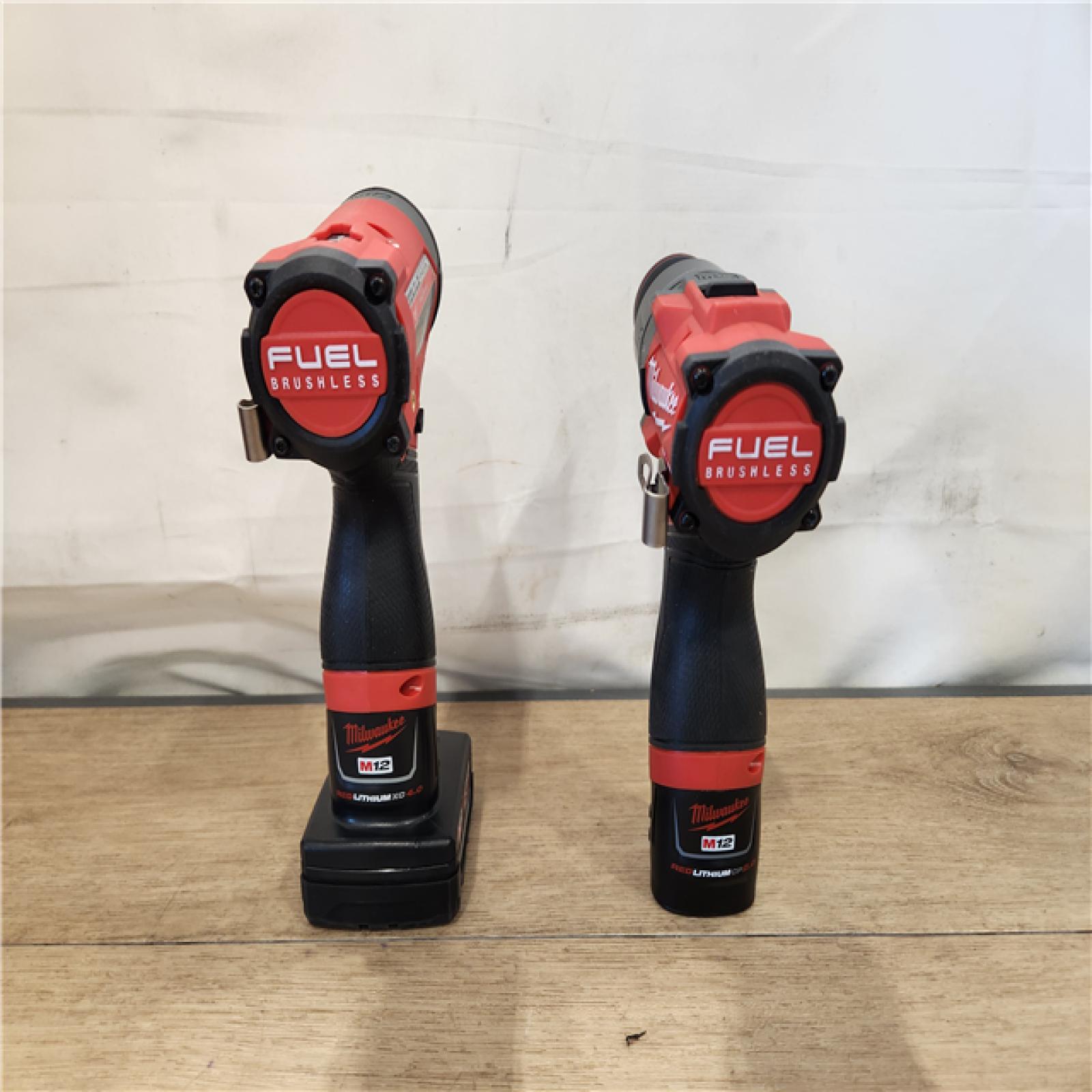 AS-IS- Milwaukee 12V Brushless Hammer Drill and Impact Driver Combo Kit