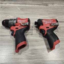 AS-IS  Milwaukee 3497-22 12V Brushless Hammer Drill and Impact Driver Combo Kit