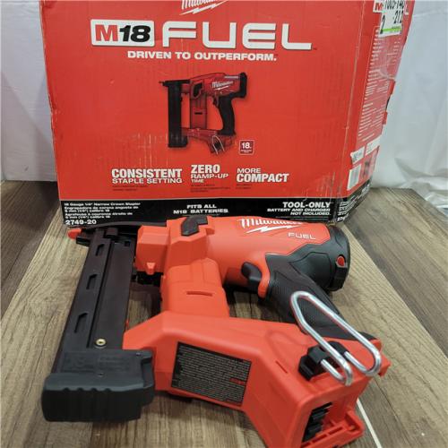 AS-IS MILWAUKEE M18 FUEL 18-Volt Lithium-Ion Brushless Cordless 18-Gauge 1/4 in. Narrow Crown Stapler (Tool-Only)