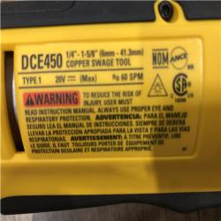 AS-IS DEWALT 20V MAX Lithium-Ion Copper Swage Tool Kit