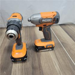 GOOD RIDGID 18v 2 Tool Combo Kit 1/2 Drill/Driver 1/4 Impact Driver