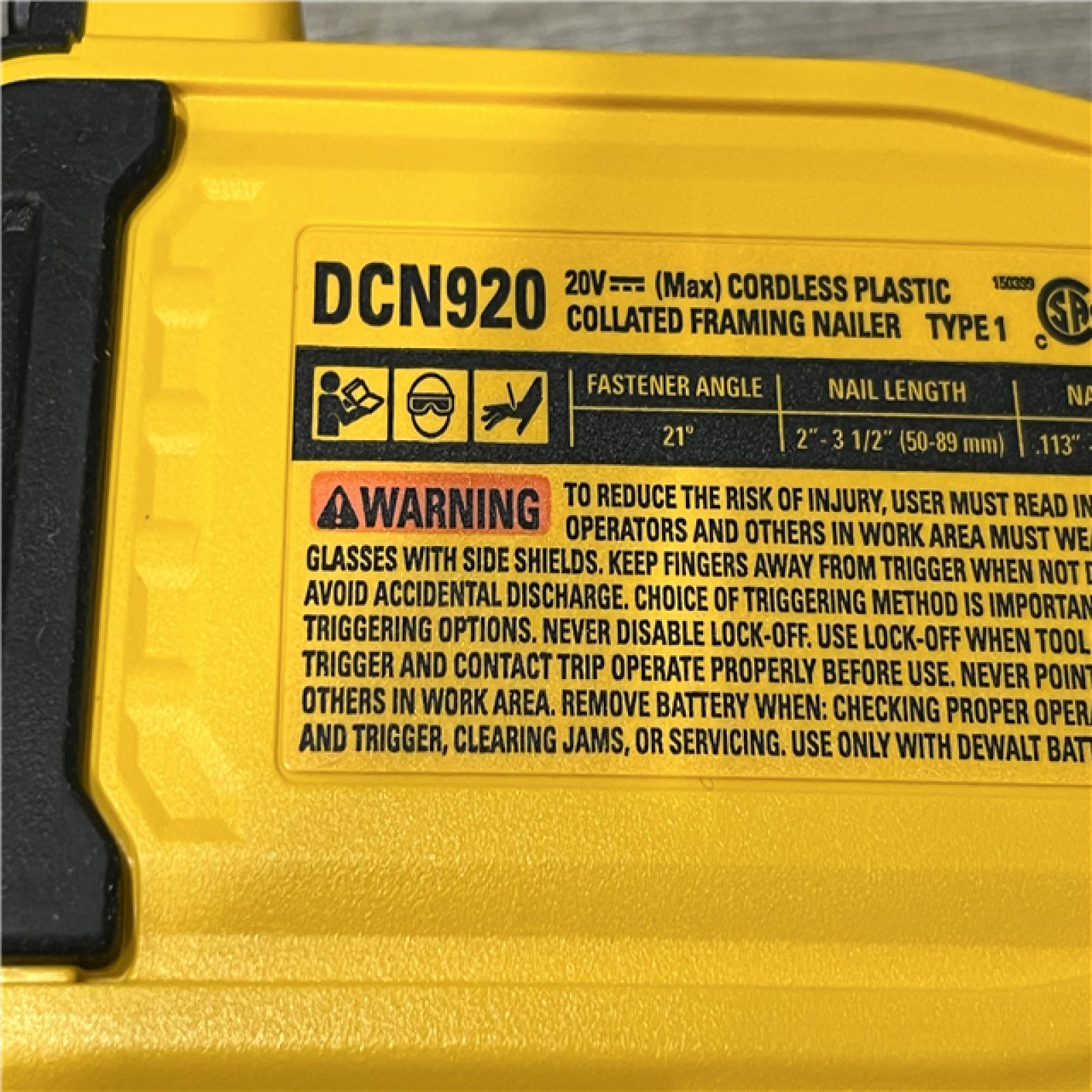 AS-IS DEWALT 20-Volt 21° Cordless Framing Nailer (Tool-Only)