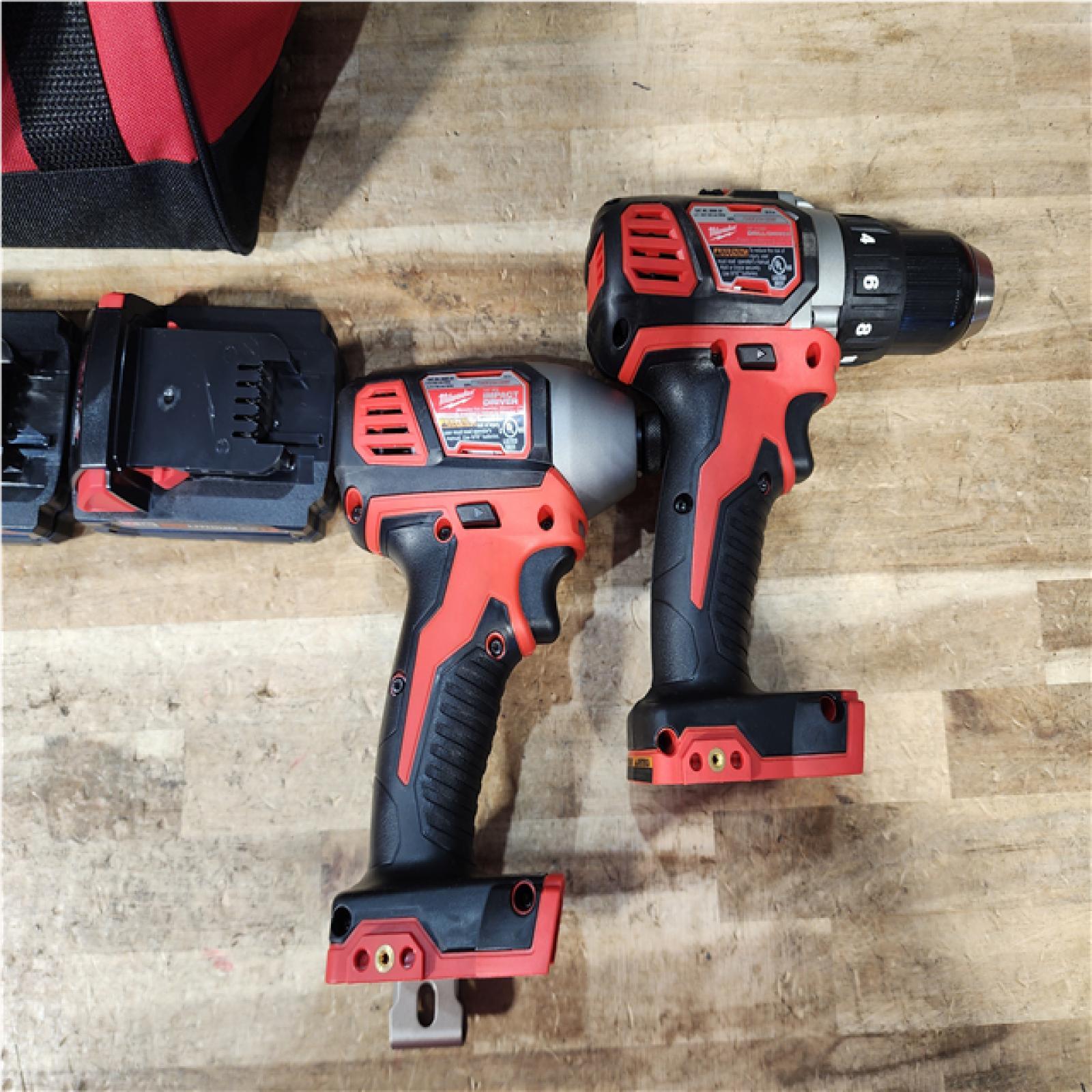 HOUSTON LOCATION - AS - IS Milwaukee 18V Lithium-Ion Cordless Drill Driver/Impact Driver Combo Kit